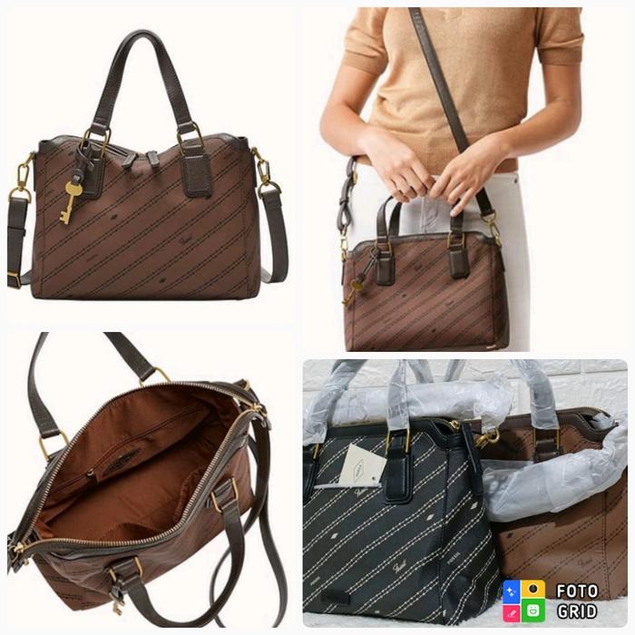 Jacqueline Satchel Brown Black Bag 22x28