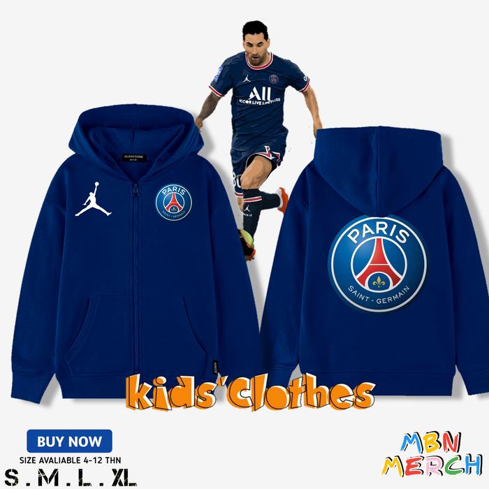 Hoodie Zipper anak PSG/jaket resleting