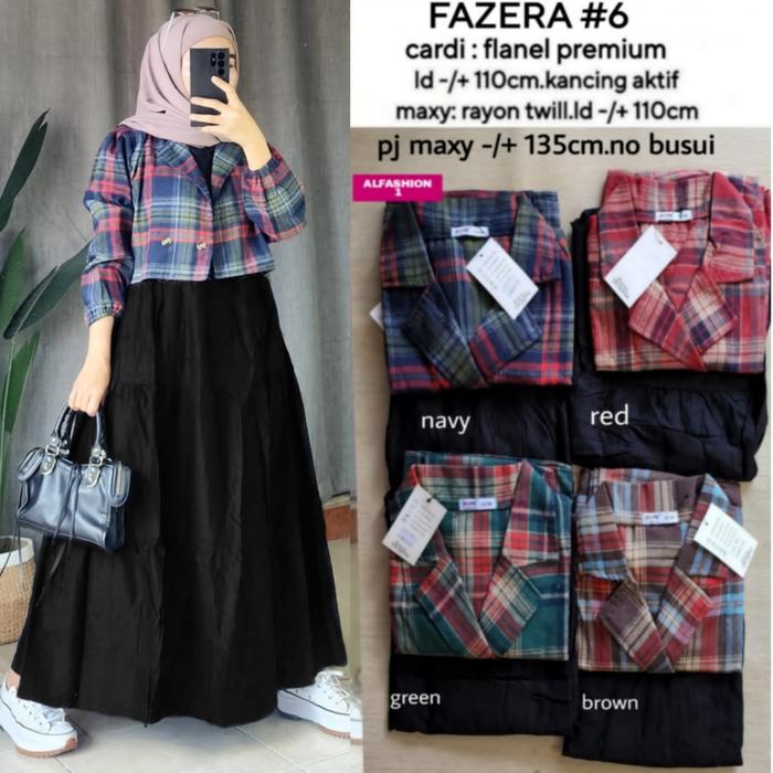 Fazera#6 dress kutung dan outer baju wanita dewasa flanel premium 1/5