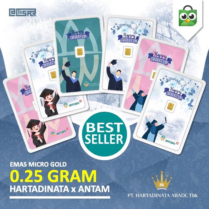 Emas Hartadinata x Antam 0.25 gram gr Kado Wisuda Happy Graduation