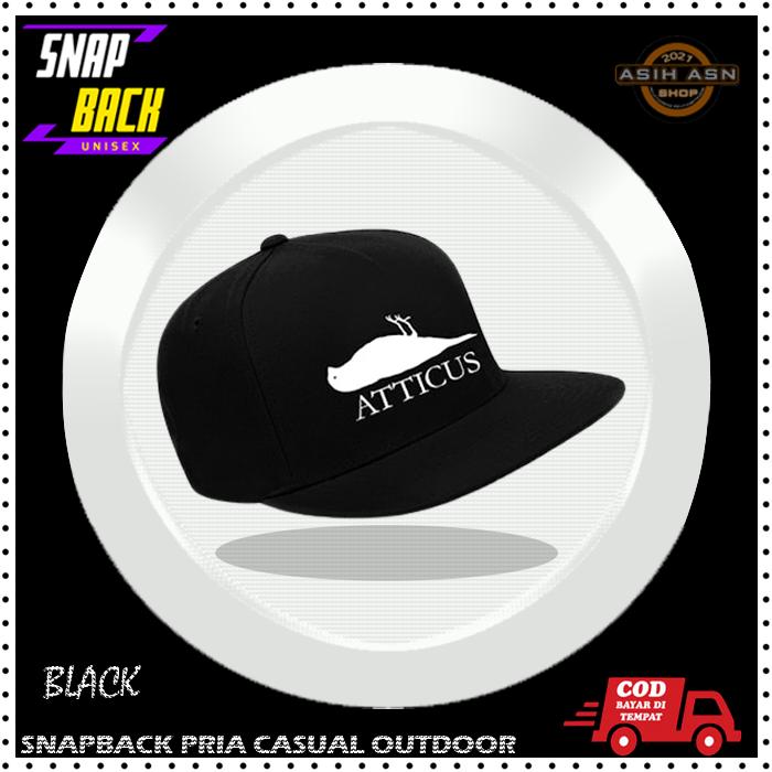 TOPI PRIA / SNAPBACK HAT ATTICUS LOGO PUTIH / AKSESORIS FASHION PRIA