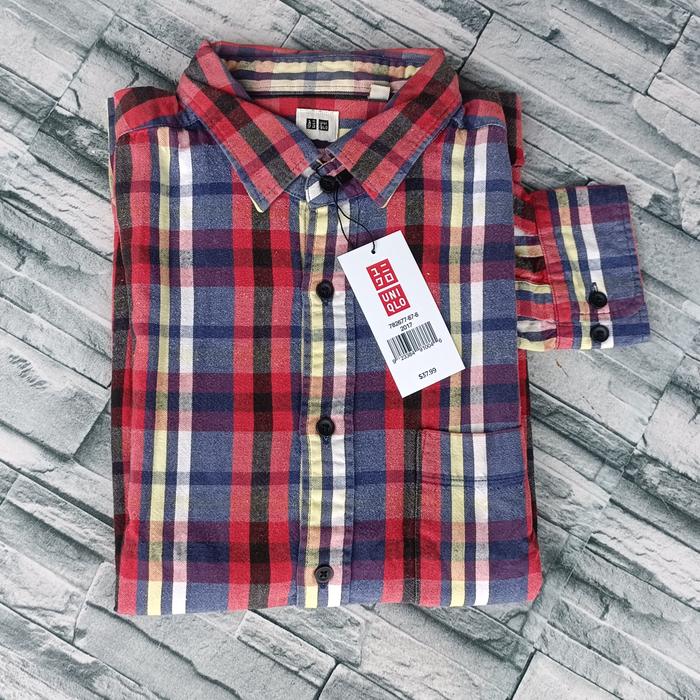 Kemeja flanel pria uniqlo original Kemeja pria terbaru kekinian