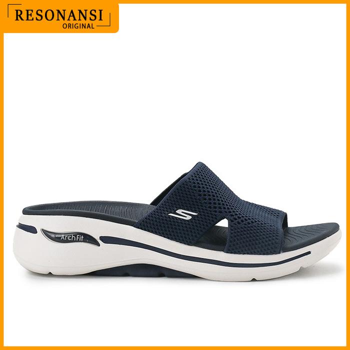 SEPATU WANITA TERBARU SKECHERS ORIGINAL SLIP ON SPORT GO WALK AIR NAVY