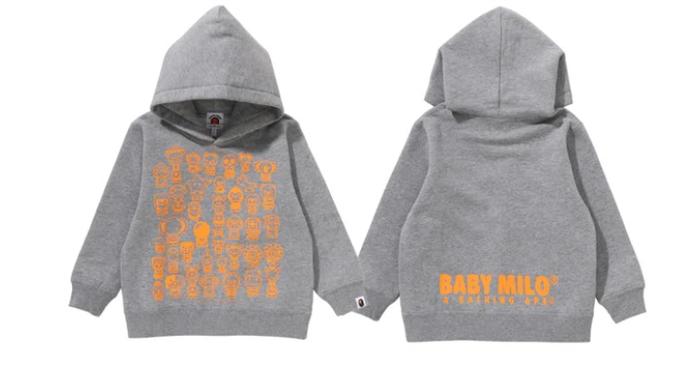 A BATHING APE BAPE Kids Baby Milo Hoodie Grey Original