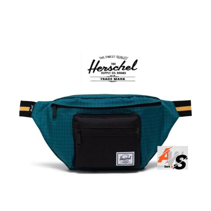 HERSCHEL SEVENTEEN-HARBOUR BLUE GRID/BLACK/AMBER-(3.5L)-BAG-US