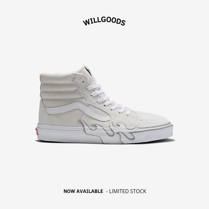 Vans Sk8-Hi Flame Suede White Original Resmi BNIB