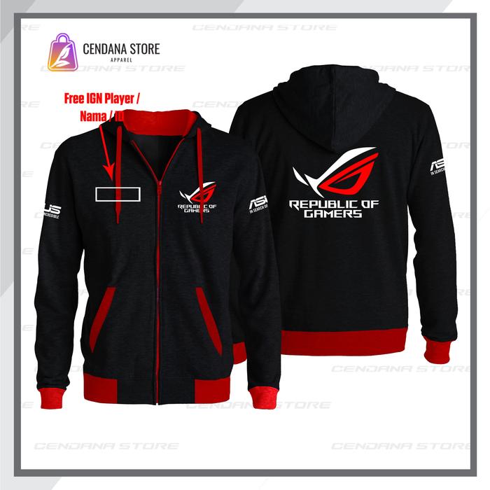 JAKET ZIPPER SWEATER GAMING ROG STRIX BY ASUS