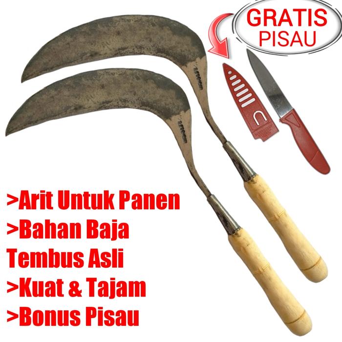 Arit atau Sabit Rumput Panen Padi Tajam Kuat dan Tahan Lama