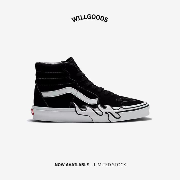 Vans Sk8-Hi Flame Suede Black Original Resmi BNIB