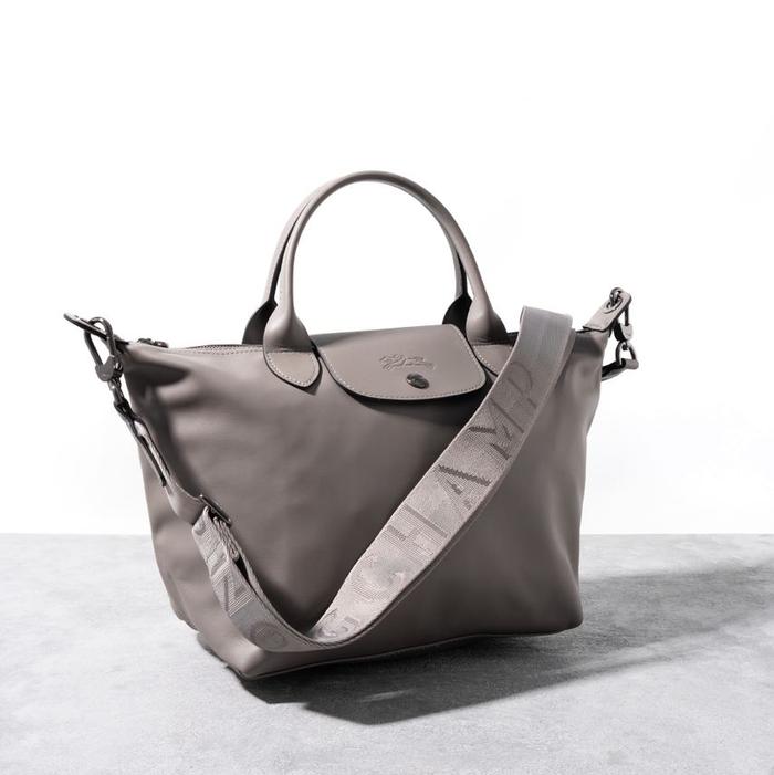 Longchamp Le Pliage Cuir / Xtra Top Handle Bag Small in Turtledove