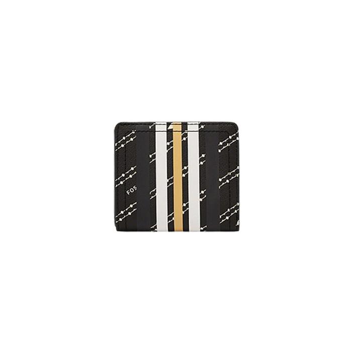 Dompet Wanita Branded FSL Logan RFID Small Bifold Wallet - Black Bone