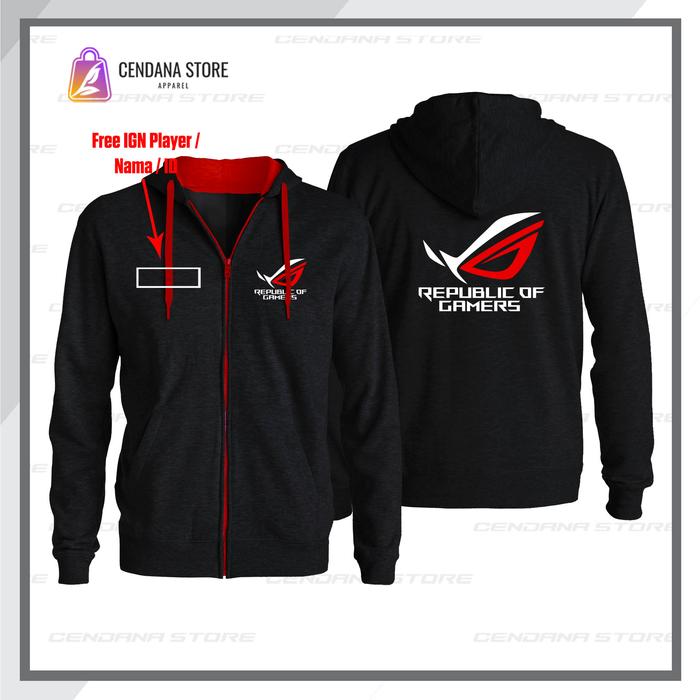 Jaket Zipper Hoodie ASUS ROG Gaming Strix