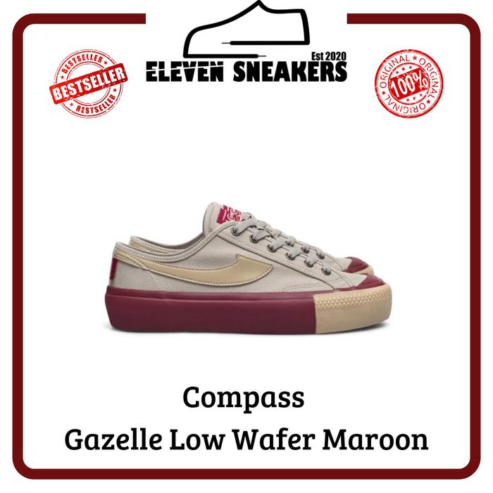 Compass gazelle low wafer maroon