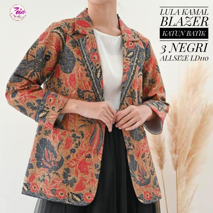 Baju Batik Wanita Blazer Jas Modern Lk18 -Zn