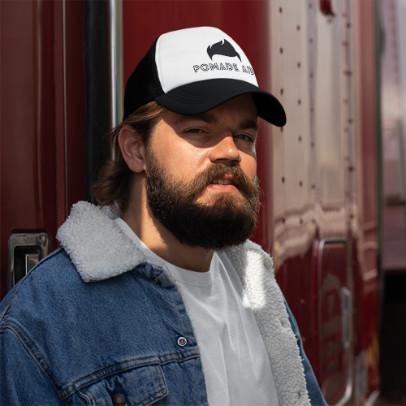 Topi Trucker Pria Tulisan Pomade Abis