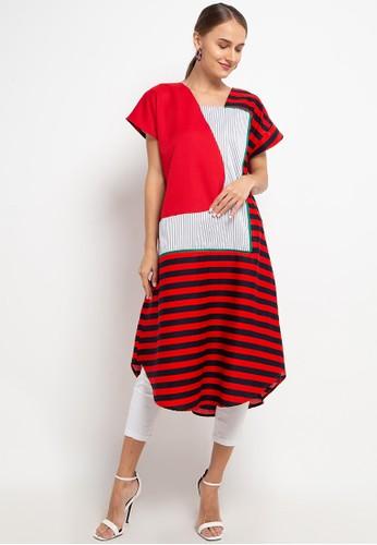 Baju Dress Wanita Oline Workrobe Asymmetrica Placket Tunic