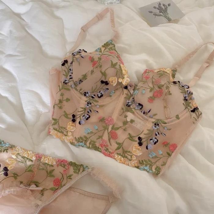 Premium BH Bustier Sexy Bra CD Lace Embroidered Bralette Bra Lingerie