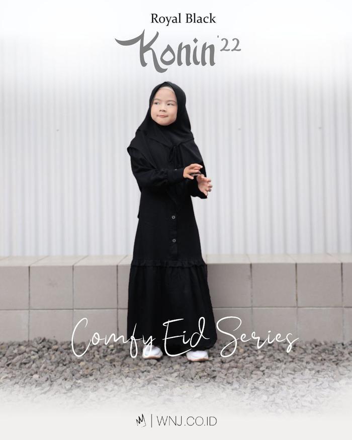 Gamis Daily Anak Bahan Adem Nyaman dan Jatuh | Dress Anak Konin by WNJ