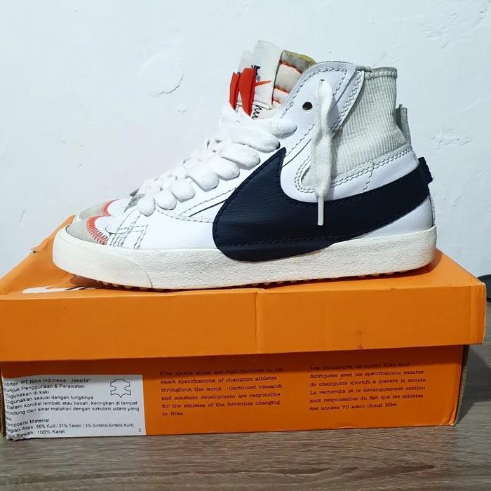 Nike blazer mid 77 jumbo swoosh putih hitam