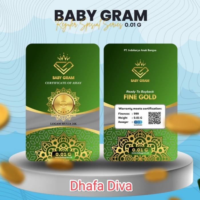 Baby Gram 0.01 0,01 Gram Emas Mini Logam Mulia 24 Karat