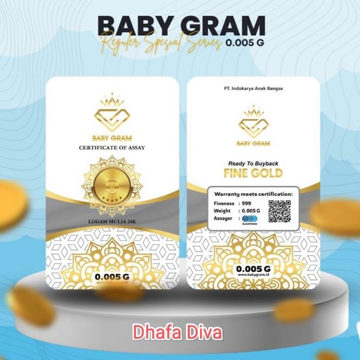 Baby Gram 0.005 0,005 Gram Emas Mini Logam Mulia 24 Karat
