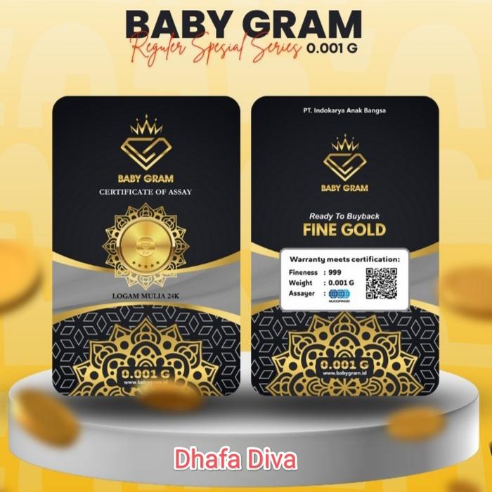 Baby Gram 0.001 0,001 Gram Emas Mini Logam Mulia 24 Karat