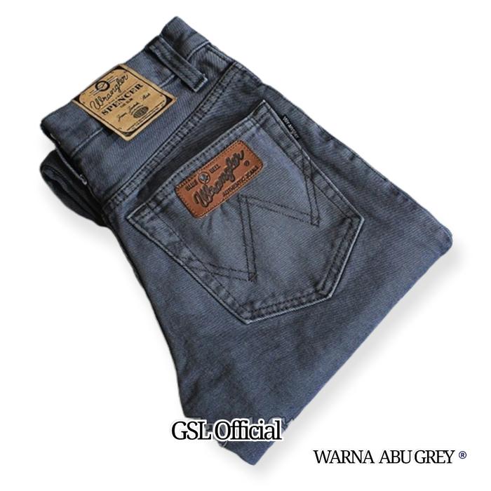 Celana jeans abu grey panjang pria standar basic reguler Original 38