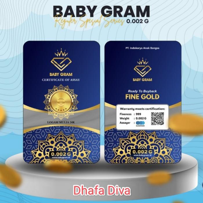 Baby Gram 0.002 0,002 Gram Emas Mini Logam Mulia 24 Karat