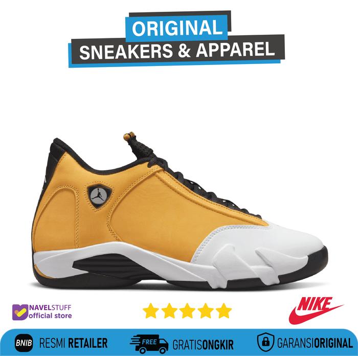 NIKE Air Jordan 14 Retro Light Ginger/Black White Original Resmi BNIB
