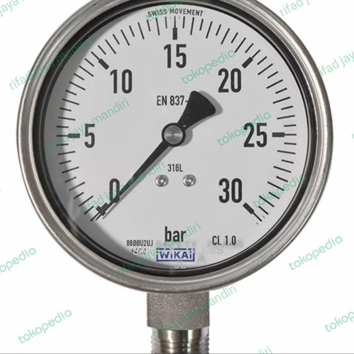 wika pressure gauge 30 bar size 8 inchi full stainless