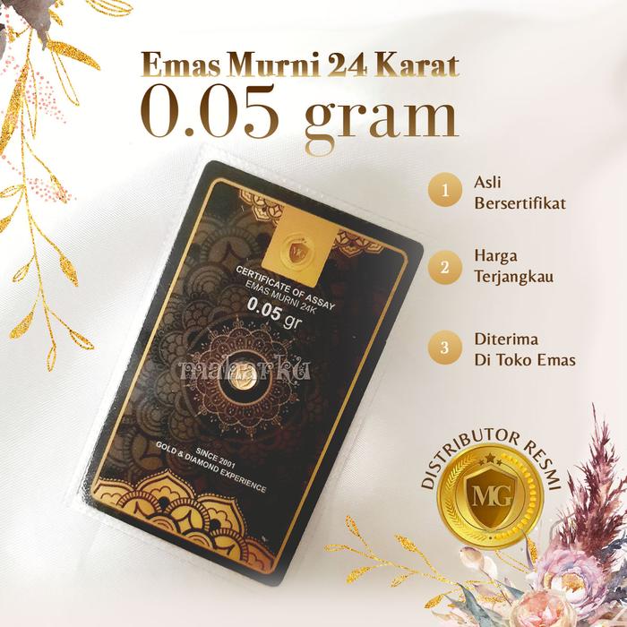 Logam Mulia 0.05 gram Minigold Emas 24KARAT Murni Bersertifikat