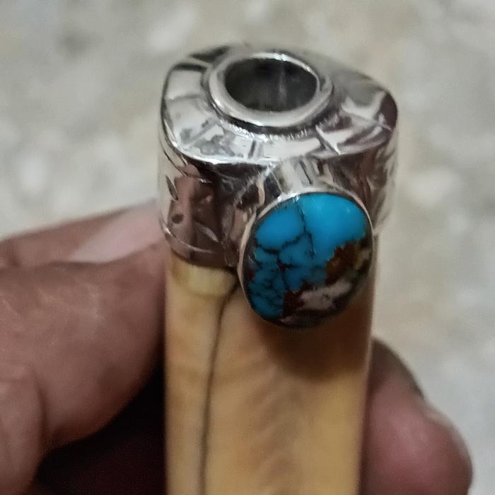 natural tarduy list perak batu pirus biru persia pipa