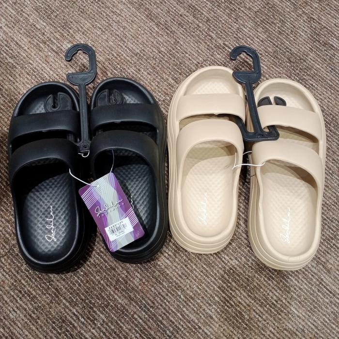 Sandal Zandilac Wanita Dewasa hitam -coklat jahe