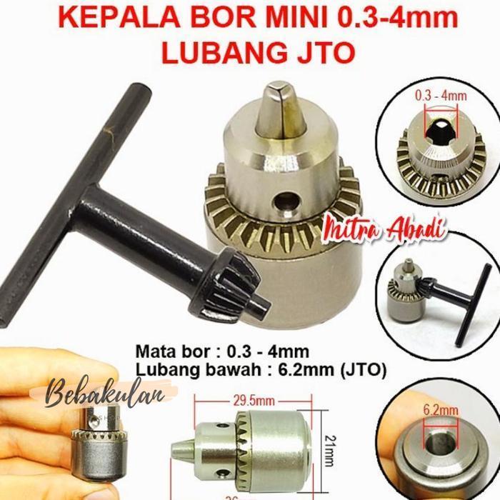 KEPALA BOR KECIL Lubang JTO 0.3 - 4 mm Mini Drill Chuck JTO Fit