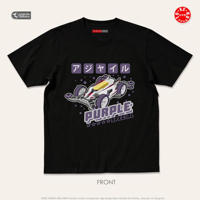 Kaos Anak dan Dewasa TAMIYA Mini 4WD DCR-01 Purple Spesial [Black]