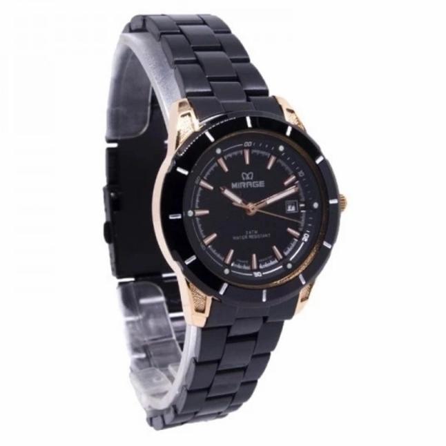 Mirage 8713 Black Rosegold Jam Wanita Original