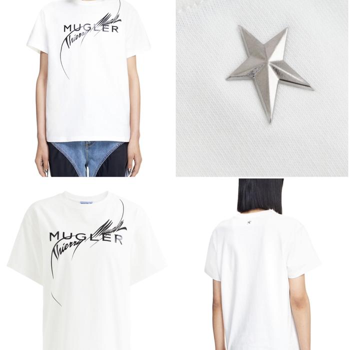 H&M Mugler Printed T-Shirt White