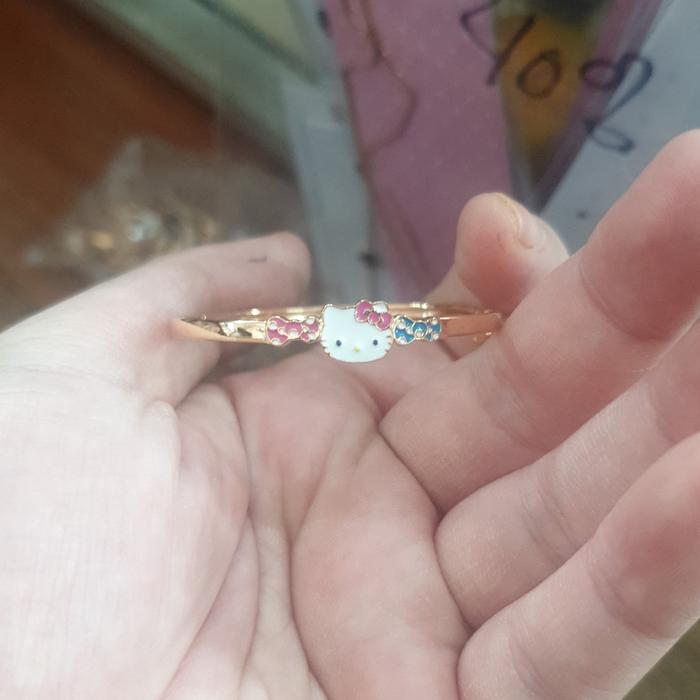 gelang anak bangle balita hello kitty emas asli muda kadar 375 8k lucu