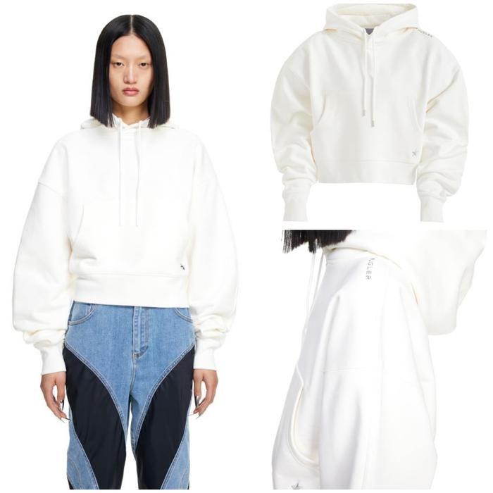 H&M Mugler Batwing- Sleeved Hoodie White ORIGINAL