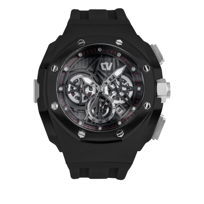 JAM TANGAN PRIA CHRIST VERRA CV C 71097G-30 FULL BLACK RUBBER ORIGINAL