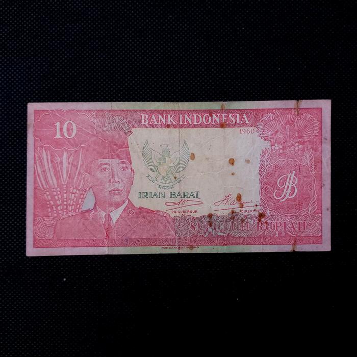 Uang Kertas 10 Rupiah Soekarno/Sukarno Irian Barat (IRBA) 1960 -6553