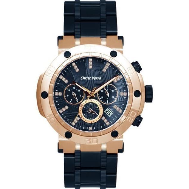 JAM TANGAN CHRIST VERRA CV 52283GD-1J PRIA ROSEGOLD BLUE ORIGINAL