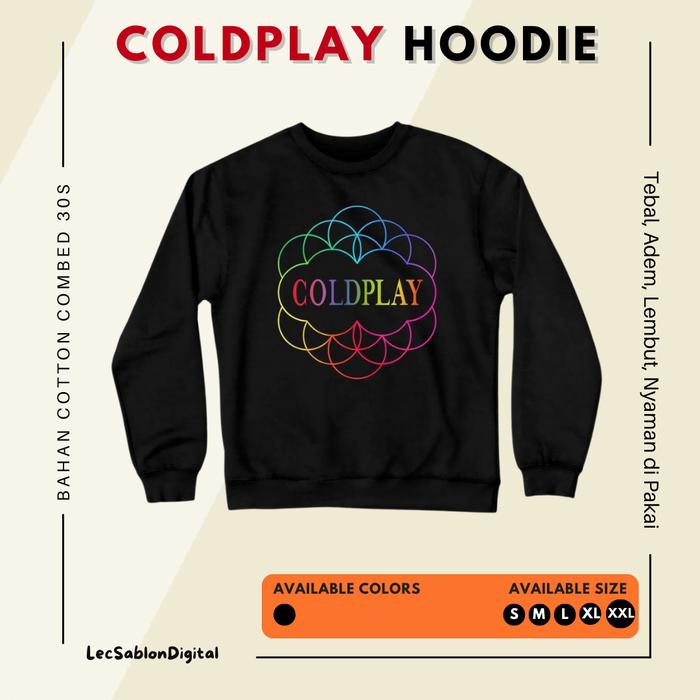 hoodie band coldplay tour terbaru distro pria / wanita