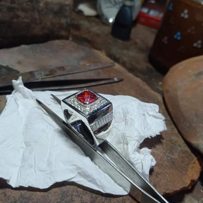 CINCIN PERAK PRIA 925 BATU ORIGINAL NATURAL