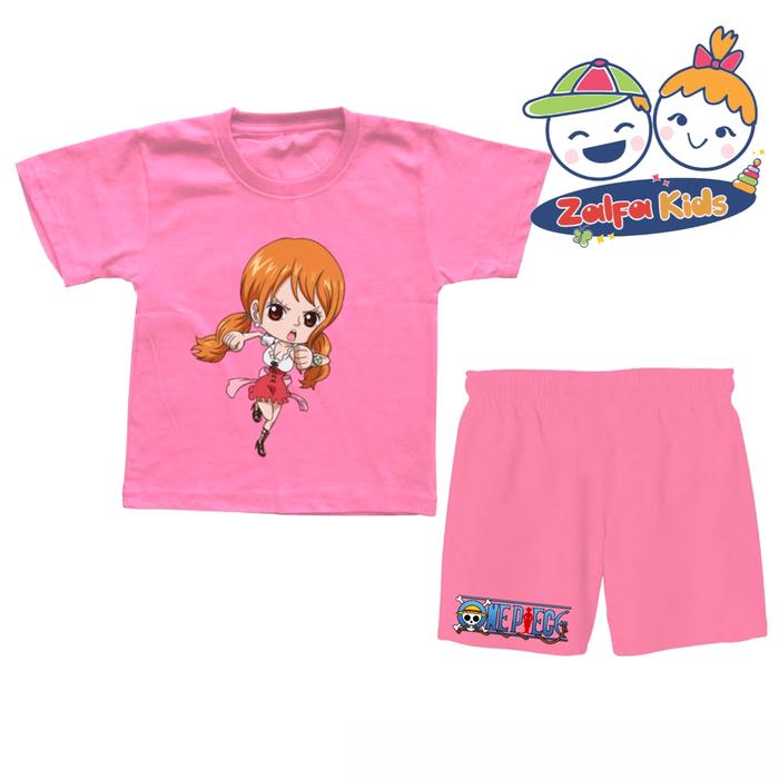 SETELAN KAOS & CELANA ANAK KARAKTER NAMI ONE PIECE