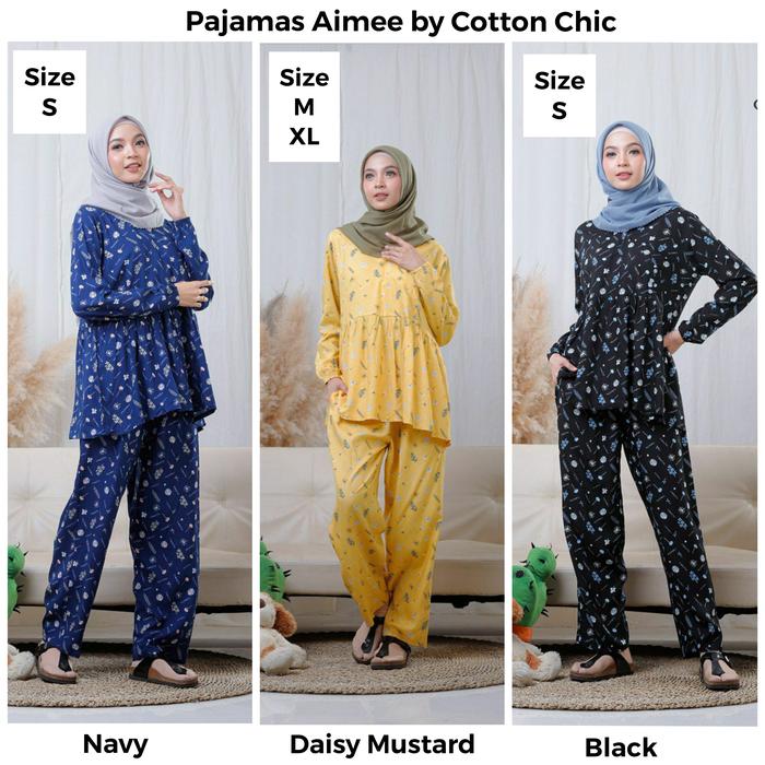 Aimee Pajamas Baju Tidur Dewasa Lengan Panjang by Cotton Chic