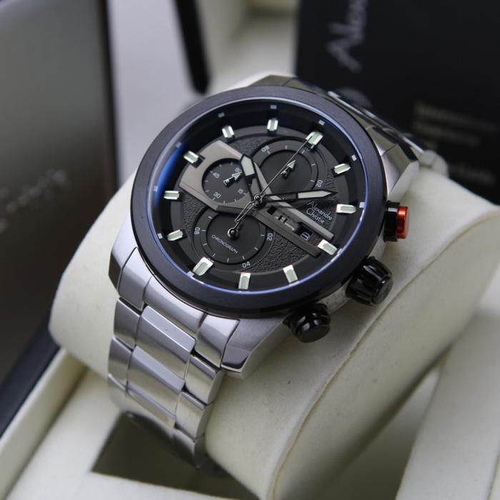 Jam Tangan Pria Alexandre Christie AC 6559 Original - Silver Black