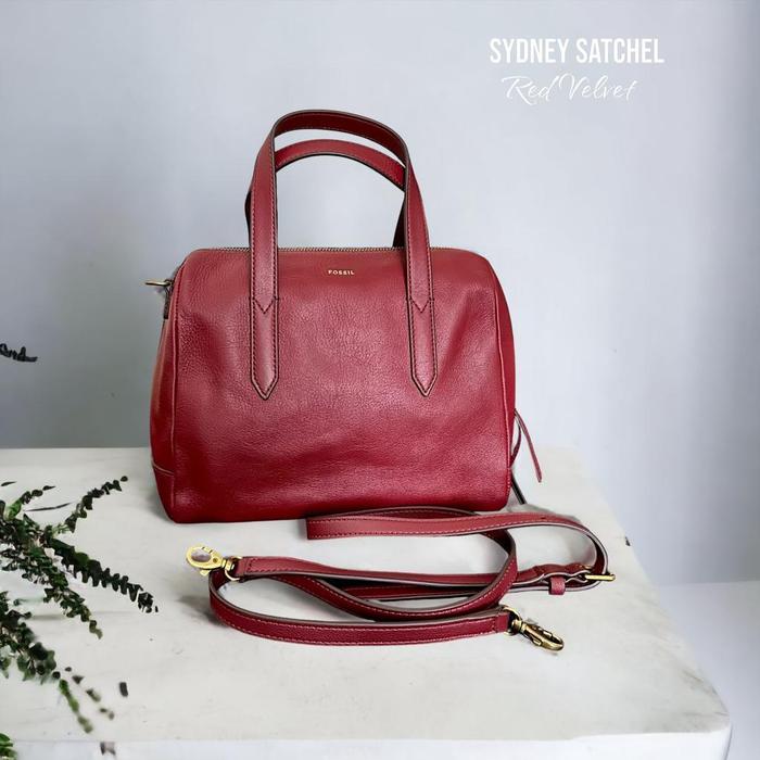 Fossil Sydney satchel red velvet