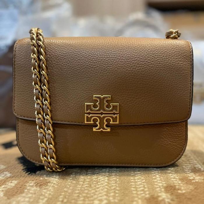 TB Britten small adjustable shoulder bag TIRAMISU