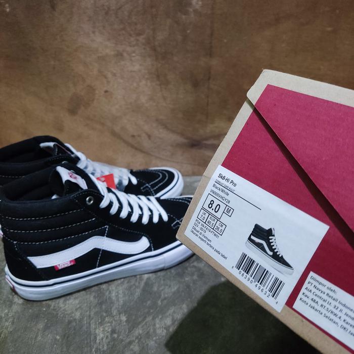 Vans SK8-HI Pro Classic Black white Original resmi PT Navya
